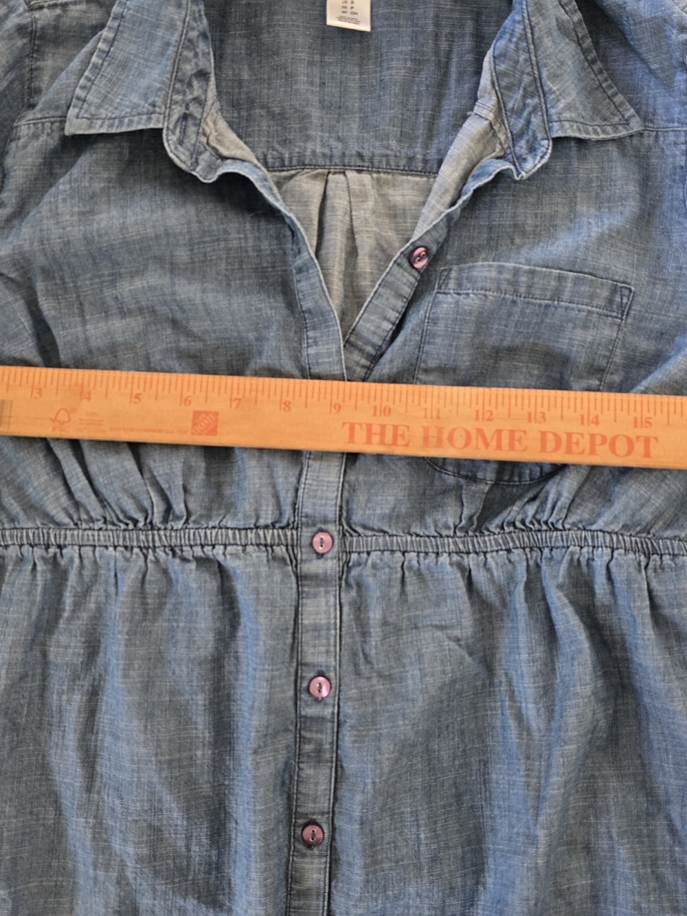 Motherhood Chambray Button-Front Shirt Dress in Light Blue - Picture 5 of 6